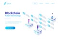 Blockchain Technology Isometric flat vector Block