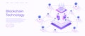 Blockchain technology isometric illustration. Hosting server isometric vector illustration Royalty Free Stock Photo