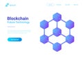 Blockchain Technology Isometric vector. Block chai