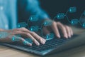 blockchain technology ledger data algorithm linked together in a chain. The system Payments and transactions to secure business Royalty Free Stock Photo