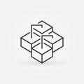 Blockchain Technology linear vector Cube Network Structure concept icon Royalty Free Stock Photo
