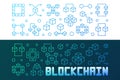 Blockchain technology modern linear vector banners set Royalty Free Stock Photo