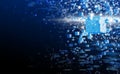 Blockchain technology with network connection background design with copy space Royalty Free Stock Photo