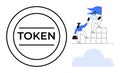 Digital Token Concept with Team Collaboration and Cloud Integration Royalty Free Stock Photo