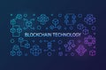 Blockchain Technology vector colored outline illustration Royalty Free Stock Photo