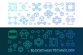 Blockchain technology vector colorful horizontal banners Royalty Free Stock Photo