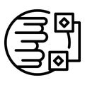 Blockchain transaction icon, outline style