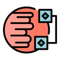 Blockchain transaction icon vector flat