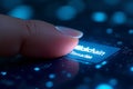 Blockchain transaction process digital network technology insight virtual environment close-up view
