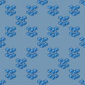Blockchain vector blue seamless pattern - Block Chain Technology colored background