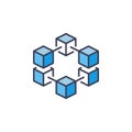 Blockchain vector cryptocurrency blue creative icon