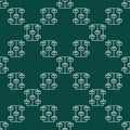 Blockchain vector line seamless pattern. Block chain network minimal background