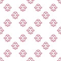 Blockchain vector thin line seamless pattern. Four Blocks linear background