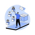 Blockchain voting mechanism isolated cartoon vector illustrations.