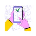 Blockchain voting mechanism isolated cartoon vector illustrations.