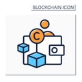 Blockchain wallet color icon