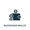 Blockchain wallet icon. Monochrome simple sign from blockchain collection. Blockchain wallet icon for logo, templates