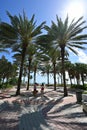 Blocked access to beach in Miami Beach, Florida during coronavirus pandemic beach closure.