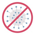 blocked coronavirus Flat Style vector icon which can easily modify or edit Royalty Free Stock Photo
