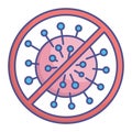 blocked coronavirus Flat Style vector icon which can easily modify or edit Royalty Free Stock Photo