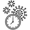 Corona infection time, Flat Style vector icon which can easily modify or edit