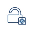 Blocked dont lock open security icon