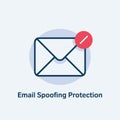 Blocked Email Spoofing Protection Icon Dark Blue Red Envelope Royalty Free Stock Photo
