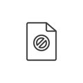 Blocked file document line icon