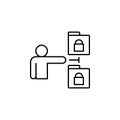Blocked, file, forbidden icon. Simple line, outline vector of confidential information icons for ui and ux, website or mobile