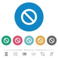 Blocked flat round icons