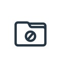 blocked icon vector from file and folder concept. Thin line illustration of blocked editable stroke. blocked linear sign for use