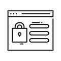 Blocked programm line icon, concept sign, outline vector illustration, linear symbol.