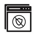 Blocked site Glyph with background Vector icon which can easily modify or edit