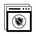 Blocked site half glyph vector icon which can easily modify or edit