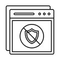 Blocked site Outline vector icon which can easily modify or edit