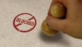 Blocked and permitted stamp and stamping Royalty Free Stock Photo