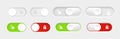 blocked and unlocked toggle switch buttons. Material design switch buttons set. Vector Royalty Free Stock Photo