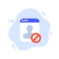 blocked user icon, flat vector