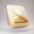 Blocked User icon. Golden Blocked User symbol on matte gold plate