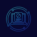 blocked web page line vector icon
