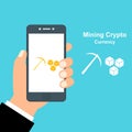 Cryptocurrency and blockchain, analysts and managers working on crypto start up. vector illustration.
