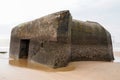 Blockhaus german construction in sand atlantic french beach