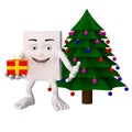 Blockhead cartoon character Christmas Royalty Free Stock Photo