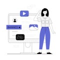 Blocking, banned user account on social media. Error, access is denied. Account safety and secure. Vector illustration