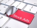 Blocking internet banner ads concept