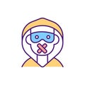 Blocking offensive anonymous users RGB color icon Royalty Free Stock Photo