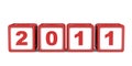 Blocks with 2011 new year date isolated Royalty Free Stock Photo