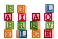 Blocks of baby girl abc love Royalty Free Stock Photo