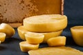 Blocks of beeswax for candle making. Raw beeswax. Handmade candle production Royalty Free Stock Photo