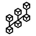 Blocks chain network icon, outline style Royalty Free Stock Photo